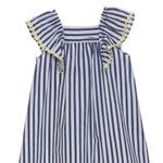 Patachou GIRL SUMMER DRESS - WOVEN WHITE BLUE STRIPES