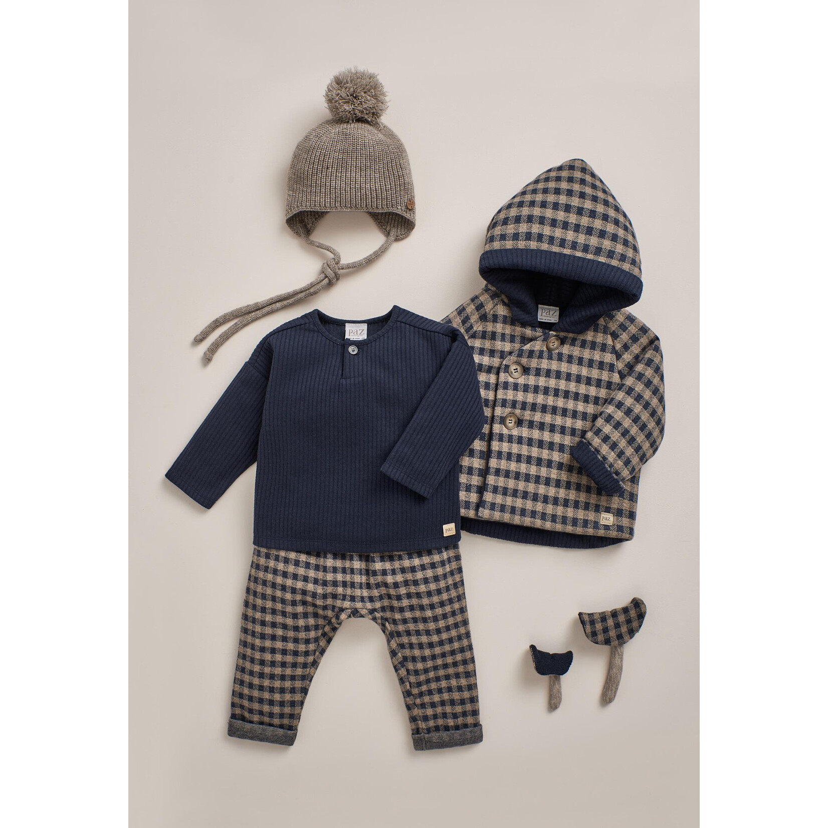 Paz Rodriguez KNIT NEWBORN T-SHIRT "TRISTANA"_Navy Blue