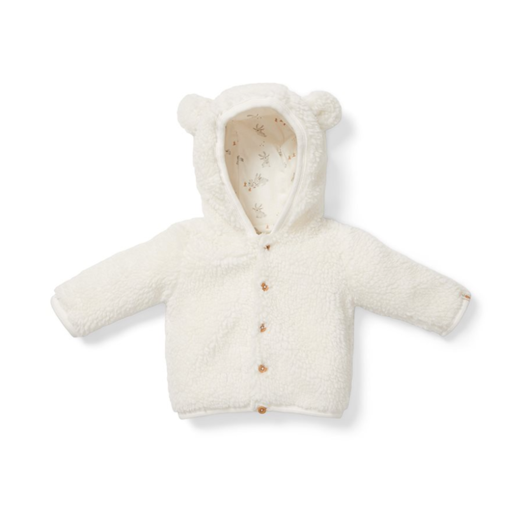 Little Dutch Teddy jacket Baby Bunny Off- White