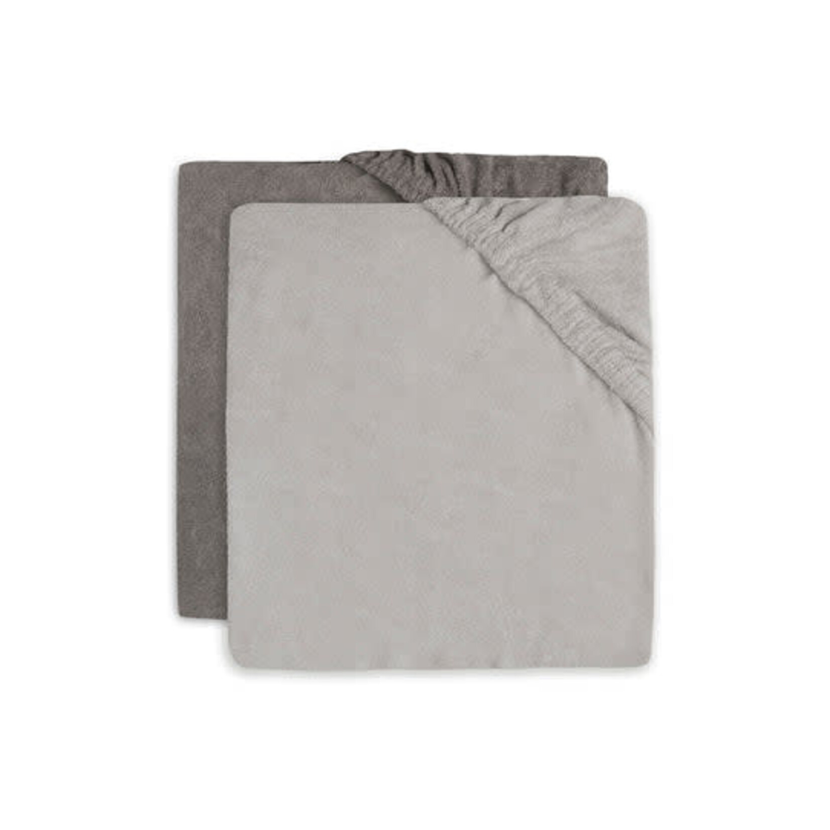 Jollein Aankleedkussenhoes Badstof 50x70cm Soft Grey/Storm Grey (2p)