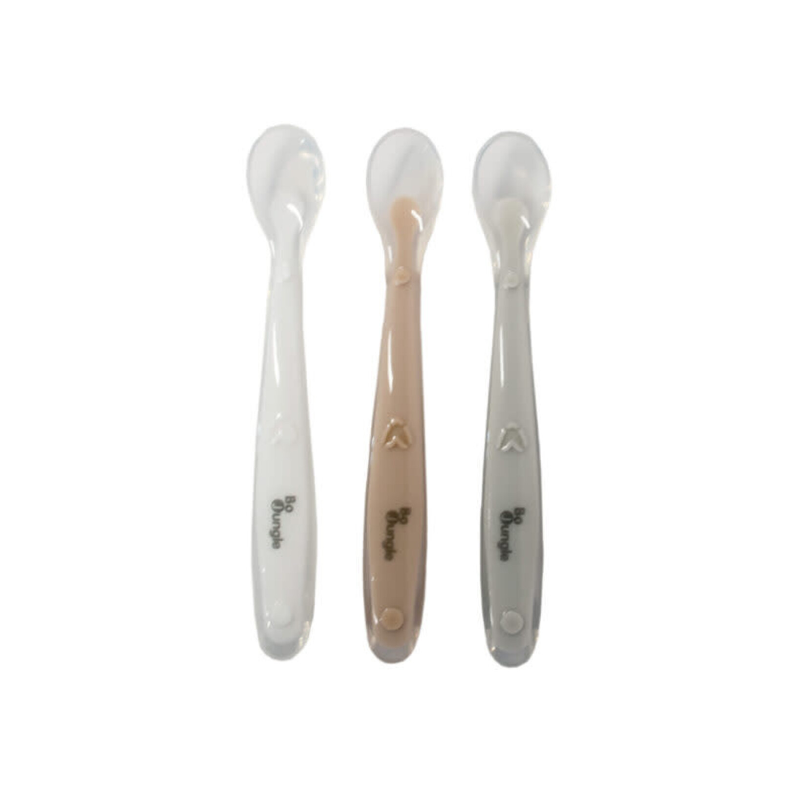 Bo Jungle Soft Spoons silicone (White-Grey-Terracotta)