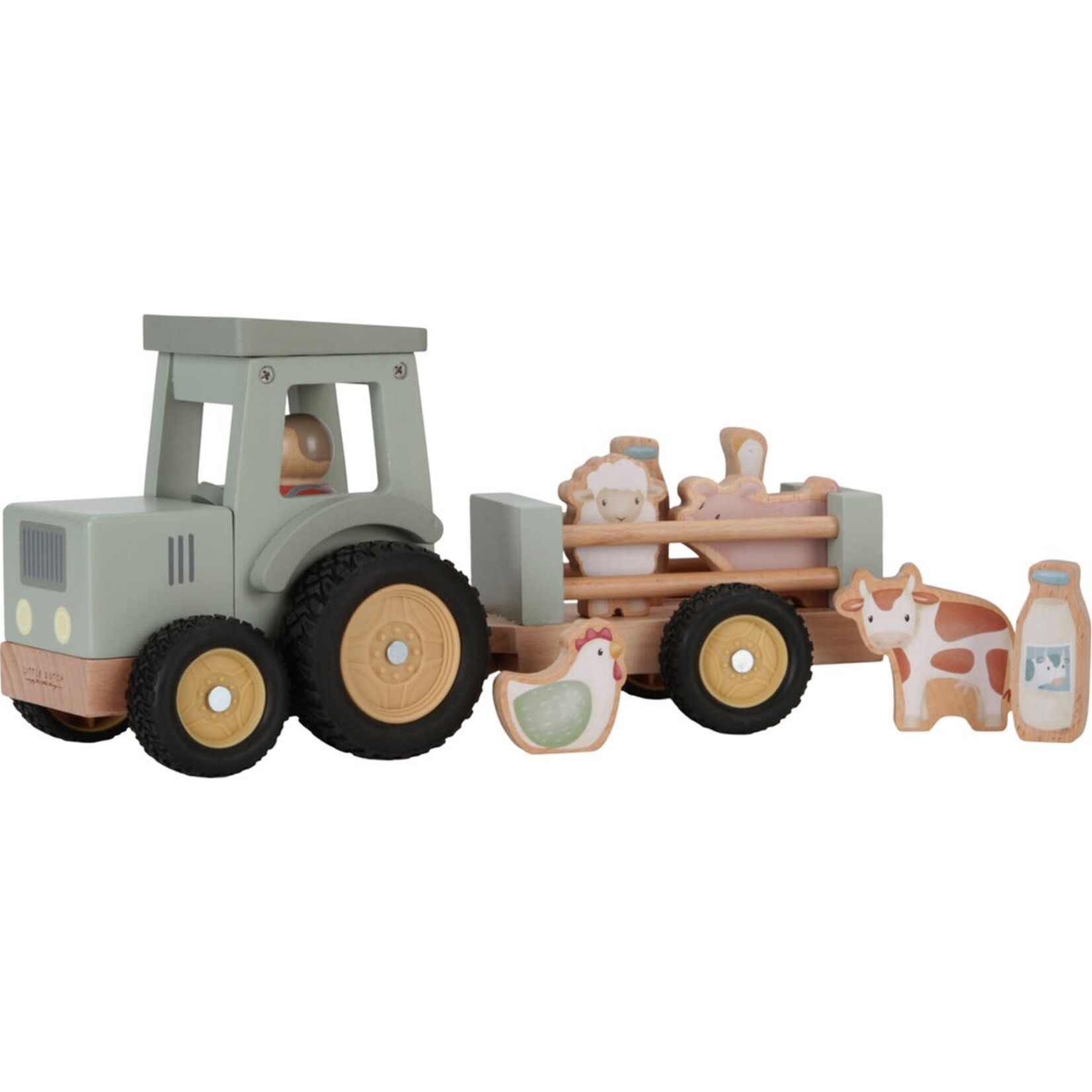 Little Dutch Tractor met Trailer FSC - Little Farm