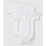 Petit Bateau SET VAN WITTE BODY'S MET KORTE MOUWEN UNISEX