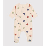 Petit Bateau KATOENEN BABYPYJAMA MET HARTENPRINT