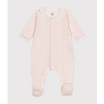 Petit Bateau BABYPYJAMA MET ROZE BLOEMENPRINT EN FRULKRAAG