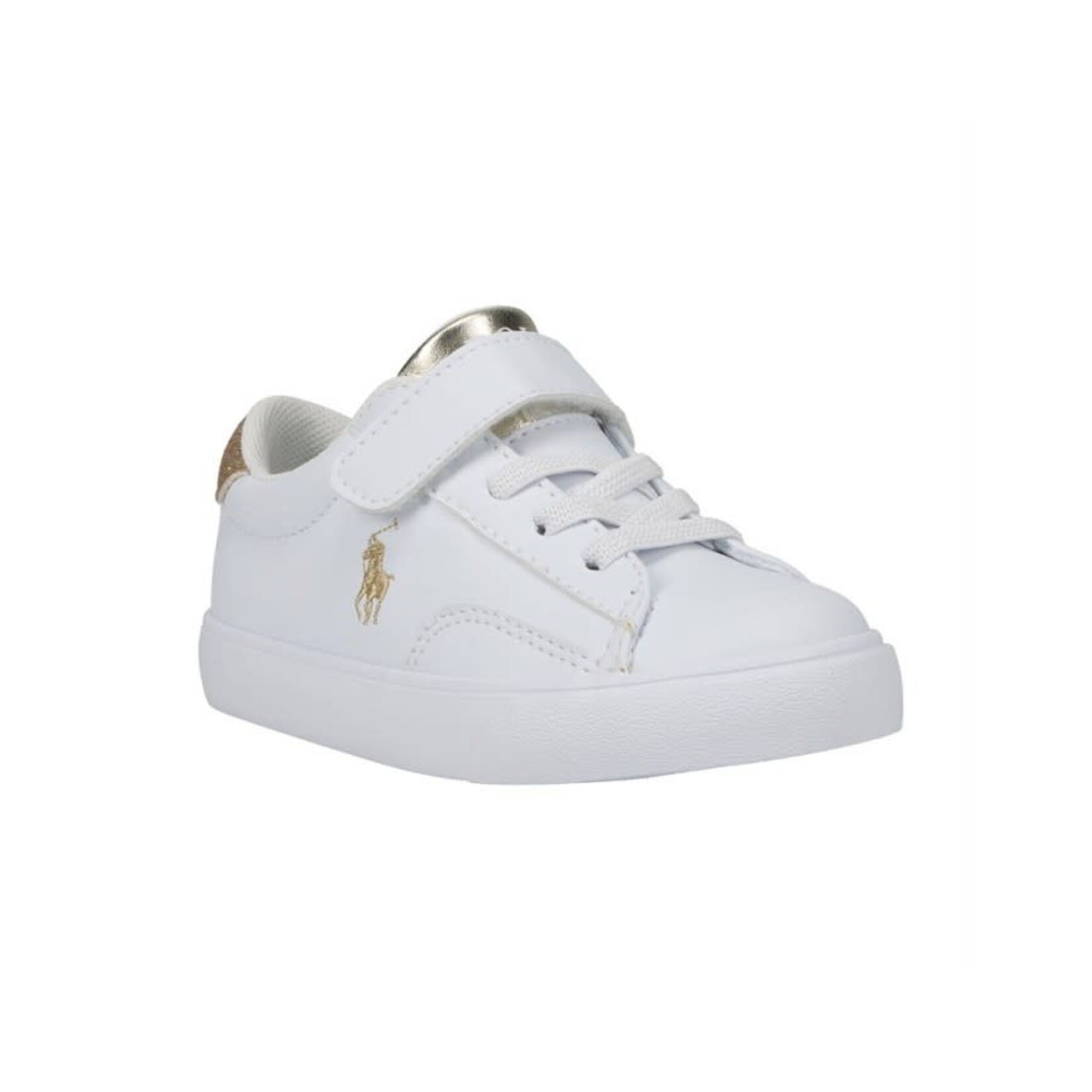 Ralph Lauren Sneaker White Smooth PU/Gold Metallick/Glitter