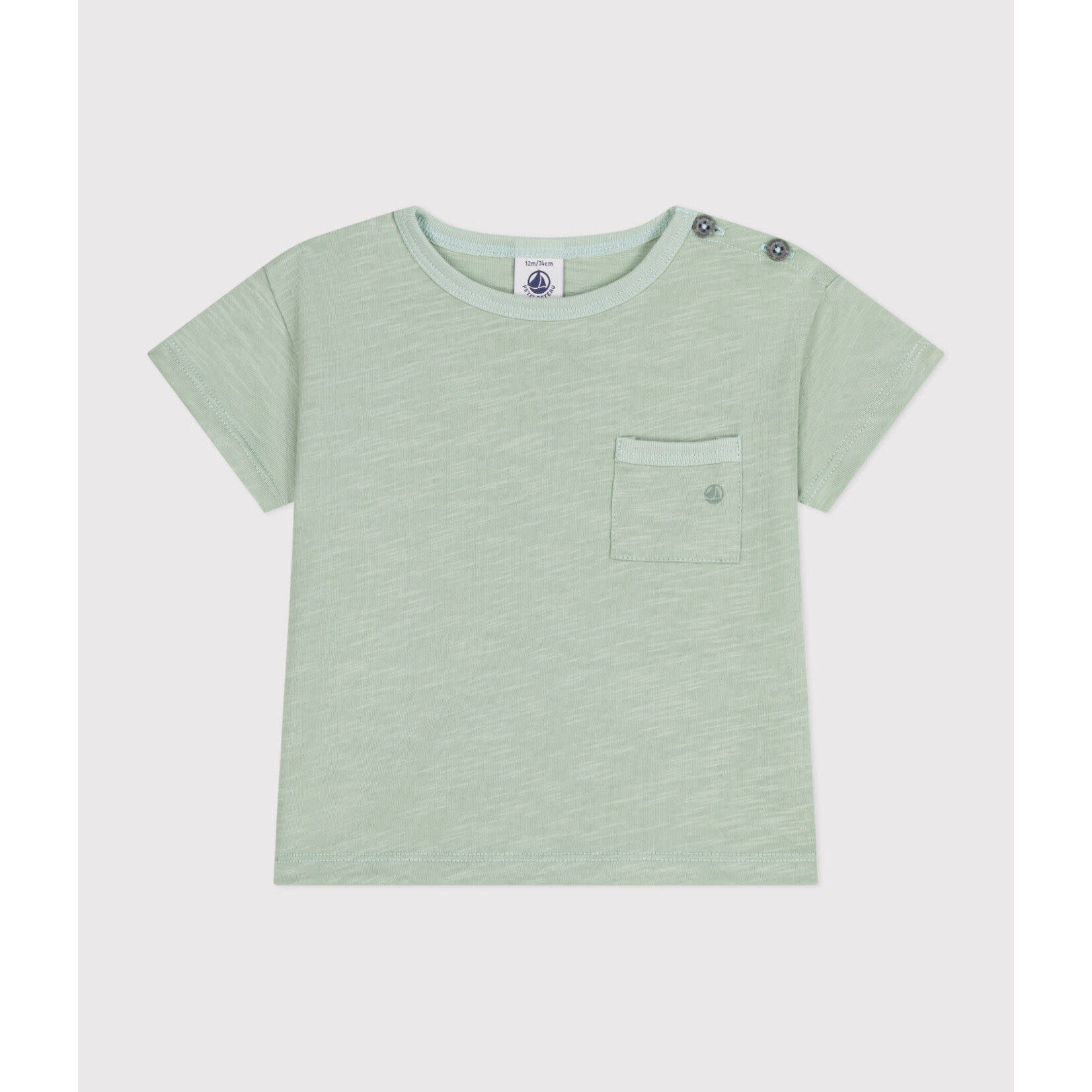 Petit Bateau T-SHIRT MET KORTE MOUWEN IN GEVLAMDE JERSEY groen HERBIER