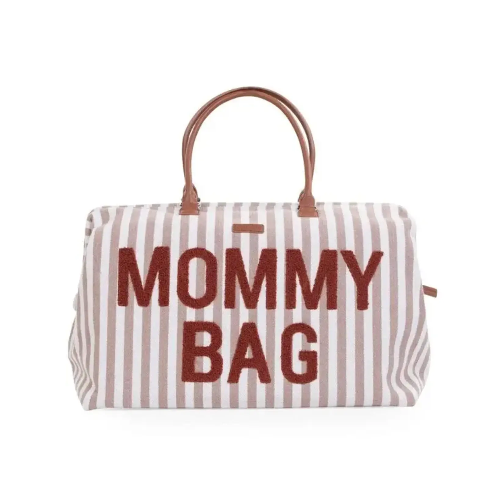 Childhome MOMMY BAG  STREPEN - NUDE/TERRACOTTA