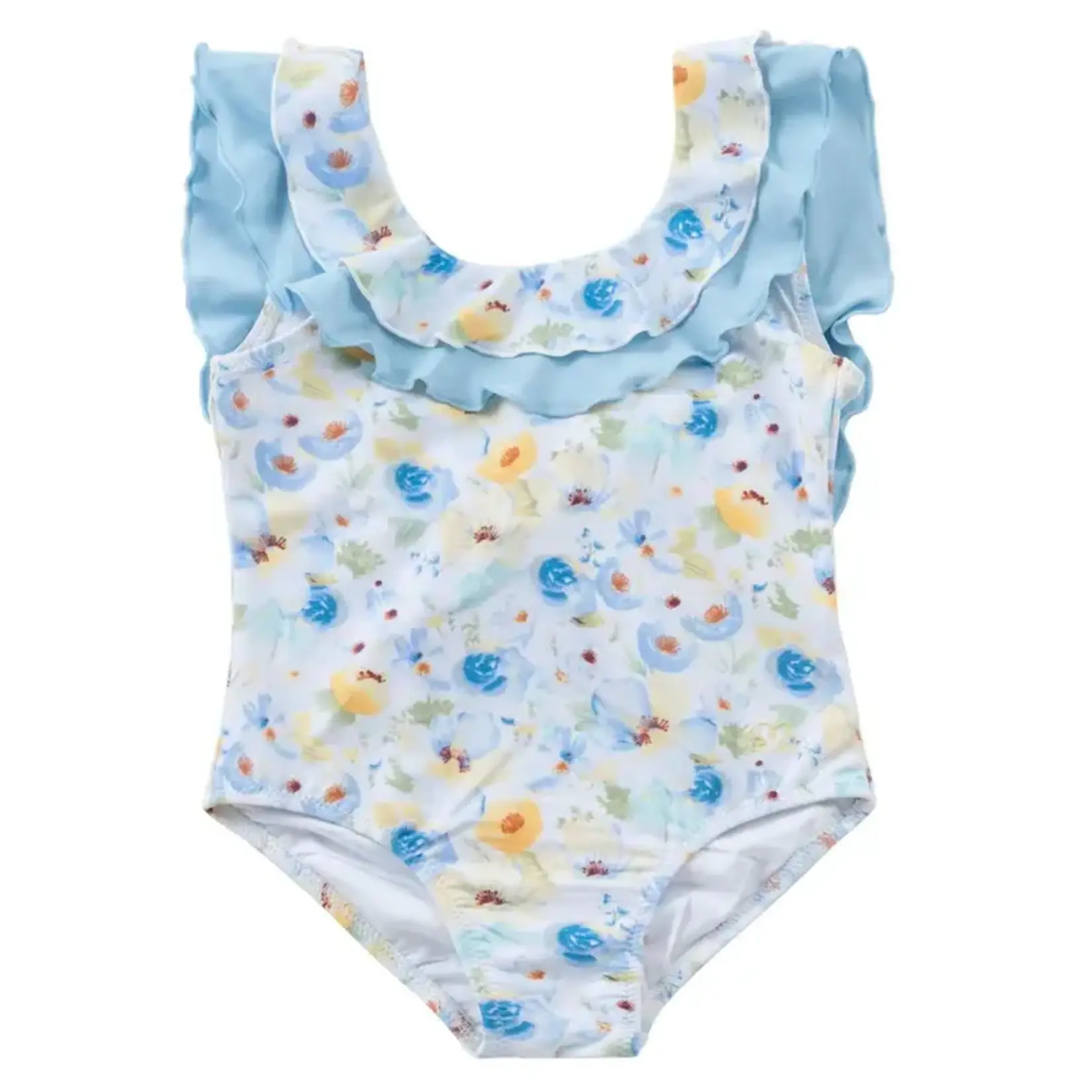 Natini SWIMSUIT FLOWER  -  YELLOW-LIGHT BLUE