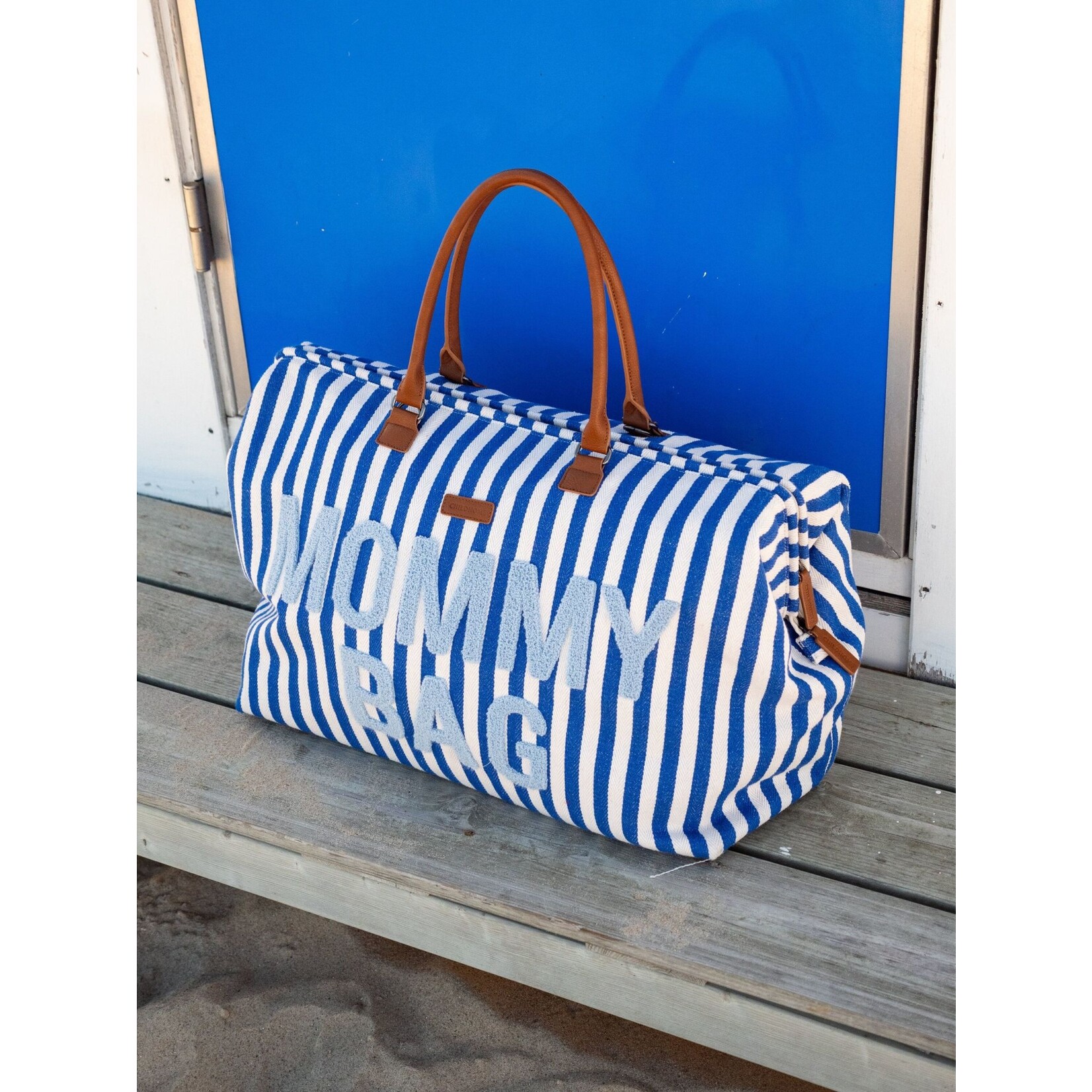 Childhome MOMMY BAG  VERZORGINGSTAS - STRIPES - ELECTRIC BLUE/LIGHT BLUE