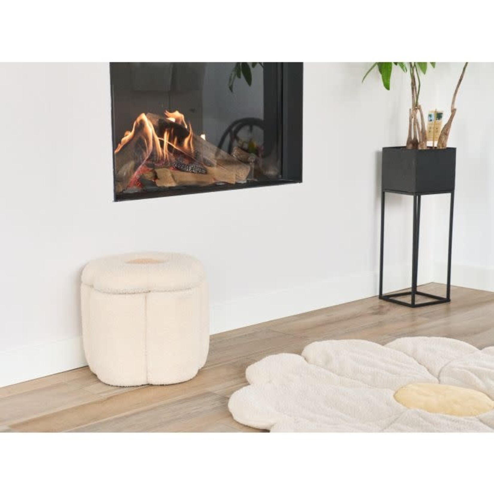 Childhome FLOWER POUF+ TOYBOX - OFFWHITE