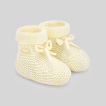 Paz Rodriguez KNIT NEWBORN BOOTIES "ESENCIAL"_White_01 H82