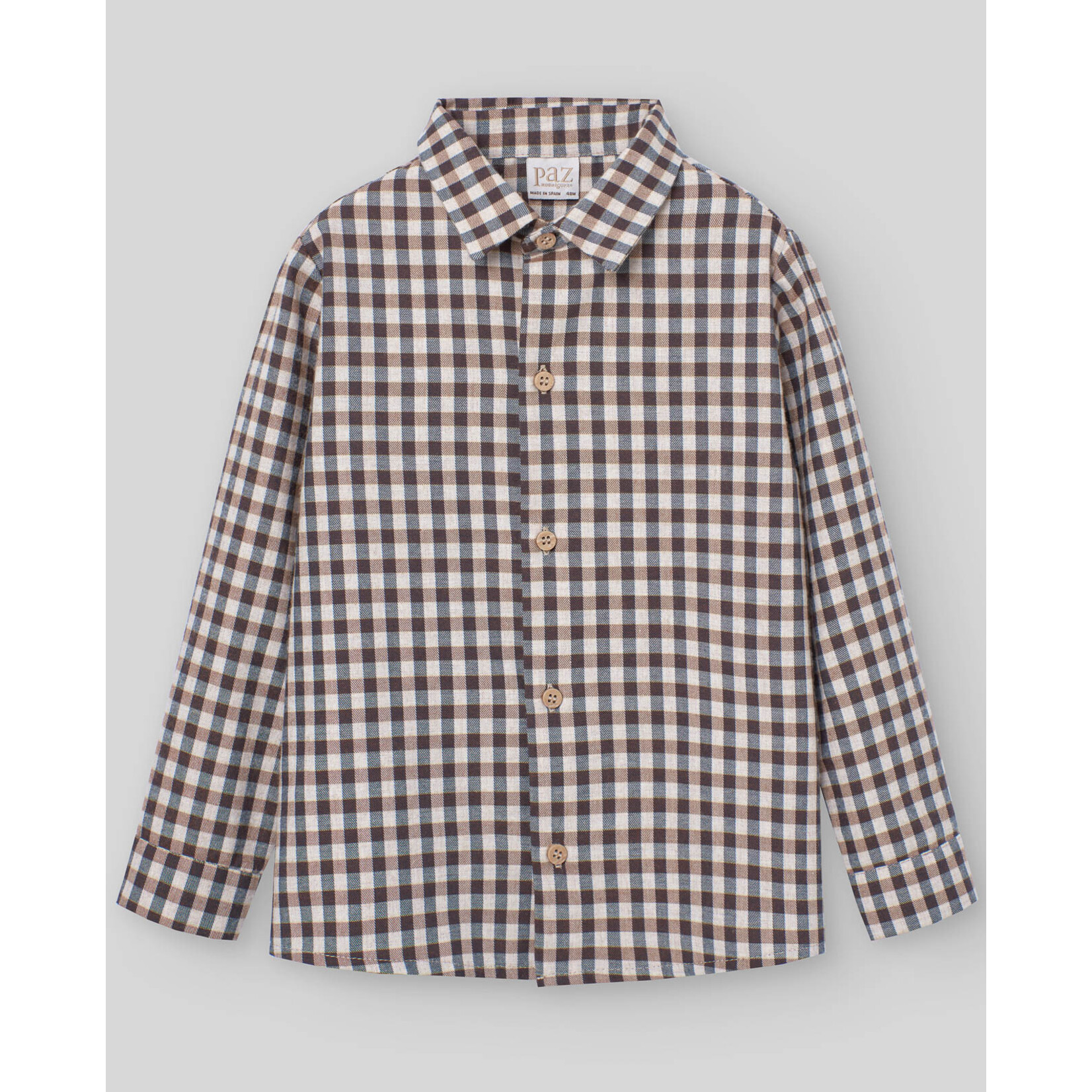 Paz Rodriguez WOVEN INFANT BOY SHIRT "CERVATILLO" Light Brown
