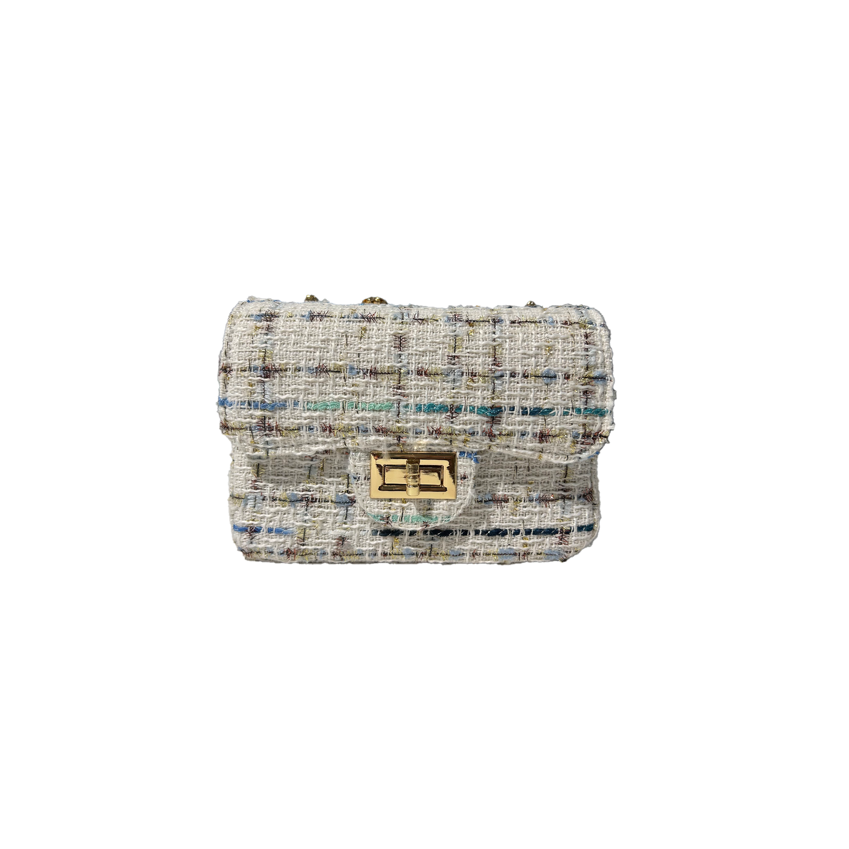 Handtas S 14cm Tweed beige