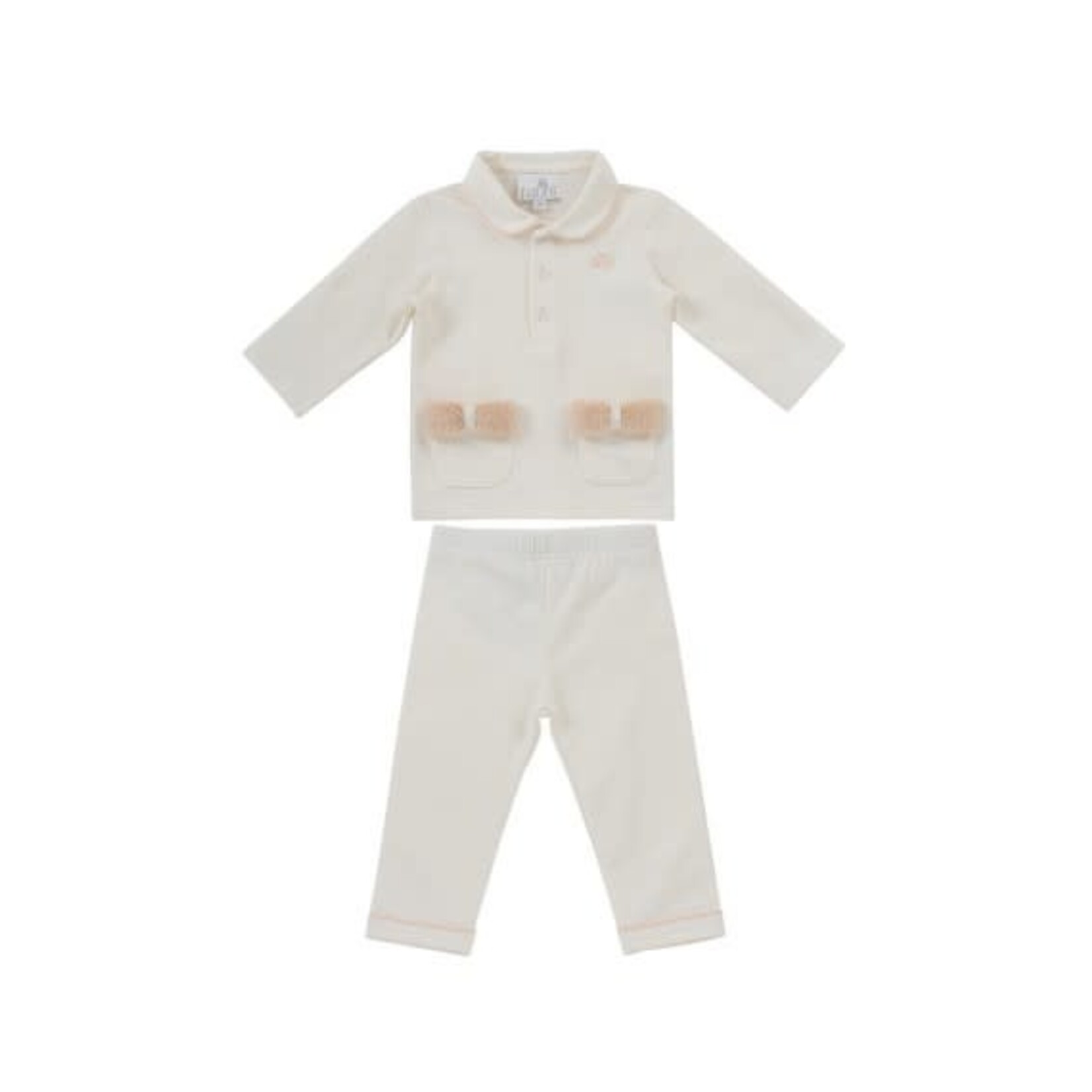 Natini PYJAMA 2PC BOW FUR OFFWHITE-PINK