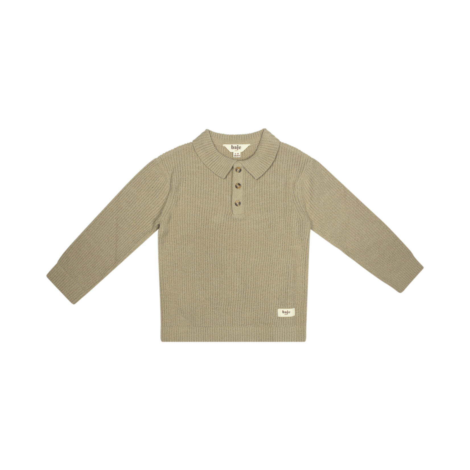 Baje Studio NEAS Knit polo button pullover, peanut
