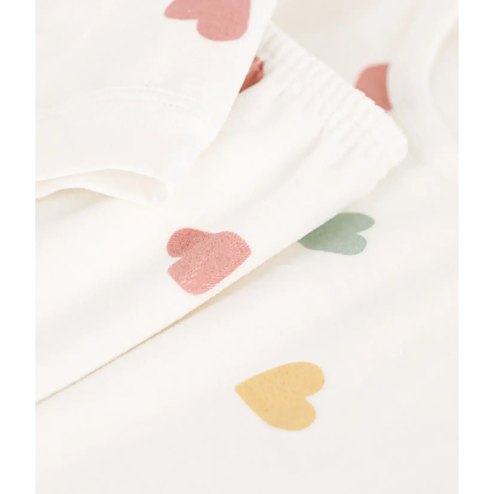 Petit Bateau Fluwelen meisjespyjama met harten