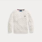 Ralph Lauren SWEATER CABLE-KNIT COTTON NEVIS WHITE