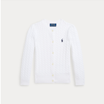Ralph Lauren MINI-CABLE COTTON CARDIGAN OPTIC WHITE W/ NAVY