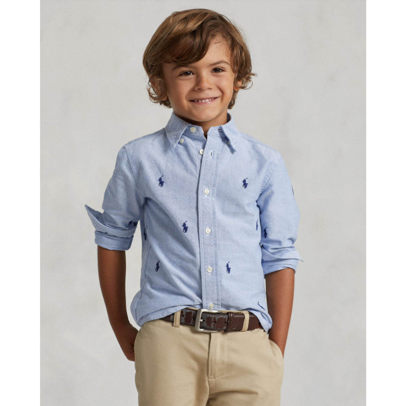 Ralph Lauren POLO PONY COTTON OXFORD SHIRT BSR BLUE WITH AOE PP