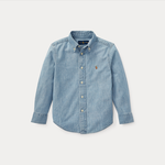 Ralph Lauren COTTON CHAMBRAY SHIRT LT BLUE