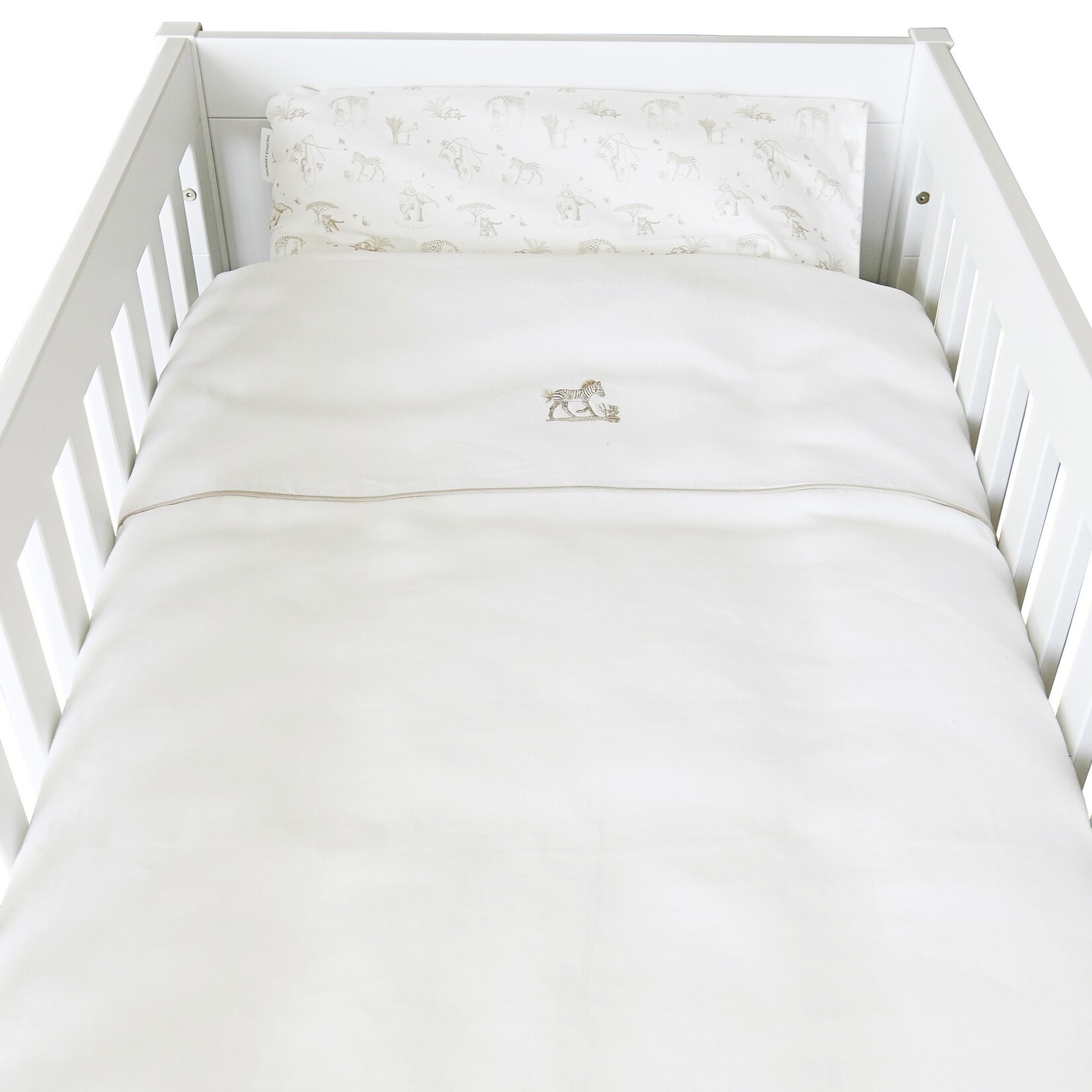 Théophile & Patachou Donsovertrek bed 100x135cm  + sloop - wit linnen