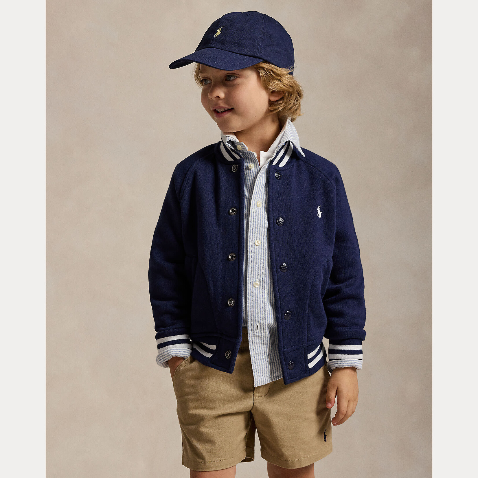 Ralph Lauren FLEECE BASEBALL JACKET REFINED NAVY/C1730