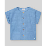 Paz Rodriguez WOVEN NEWBORN SHIRT "POMBA" Blue Sunset