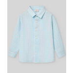 Paz Rodriguez WOVEN NEWBORN SHIRT "FLOR" Turquoise
