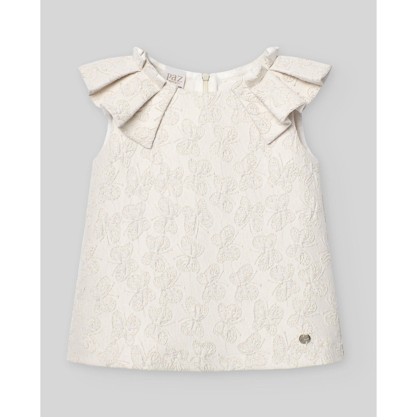 Paz Rodriguez WOVEN INFANT GIRL BLOUSE "CEREMONIA V25" Beige