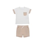 Patachou CONJUNTO T-SHIRT + CALÇÃO - NEWBORN BEIGE -  VERÃO 2025 BEIGE