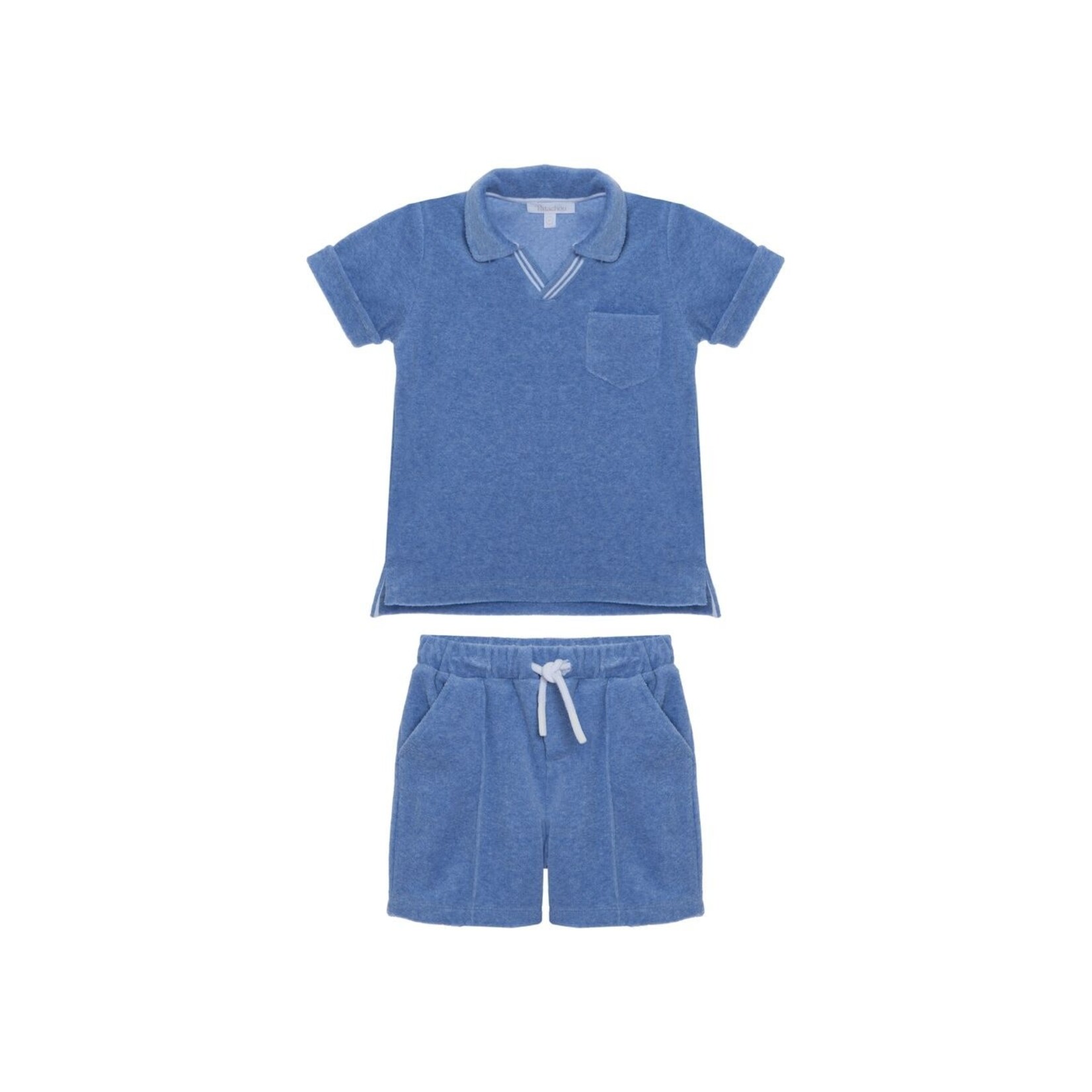 Patachou CONJUNTO RAPAZ -  BOY HAMPTONS -  VERÃO 2025 LIGHT BLUE INDIGO S23-45