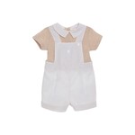 Patachou MACACÃO - NEWBORN BEIGE -  VERÃO 2025 BEIGE STRIPES S25-128