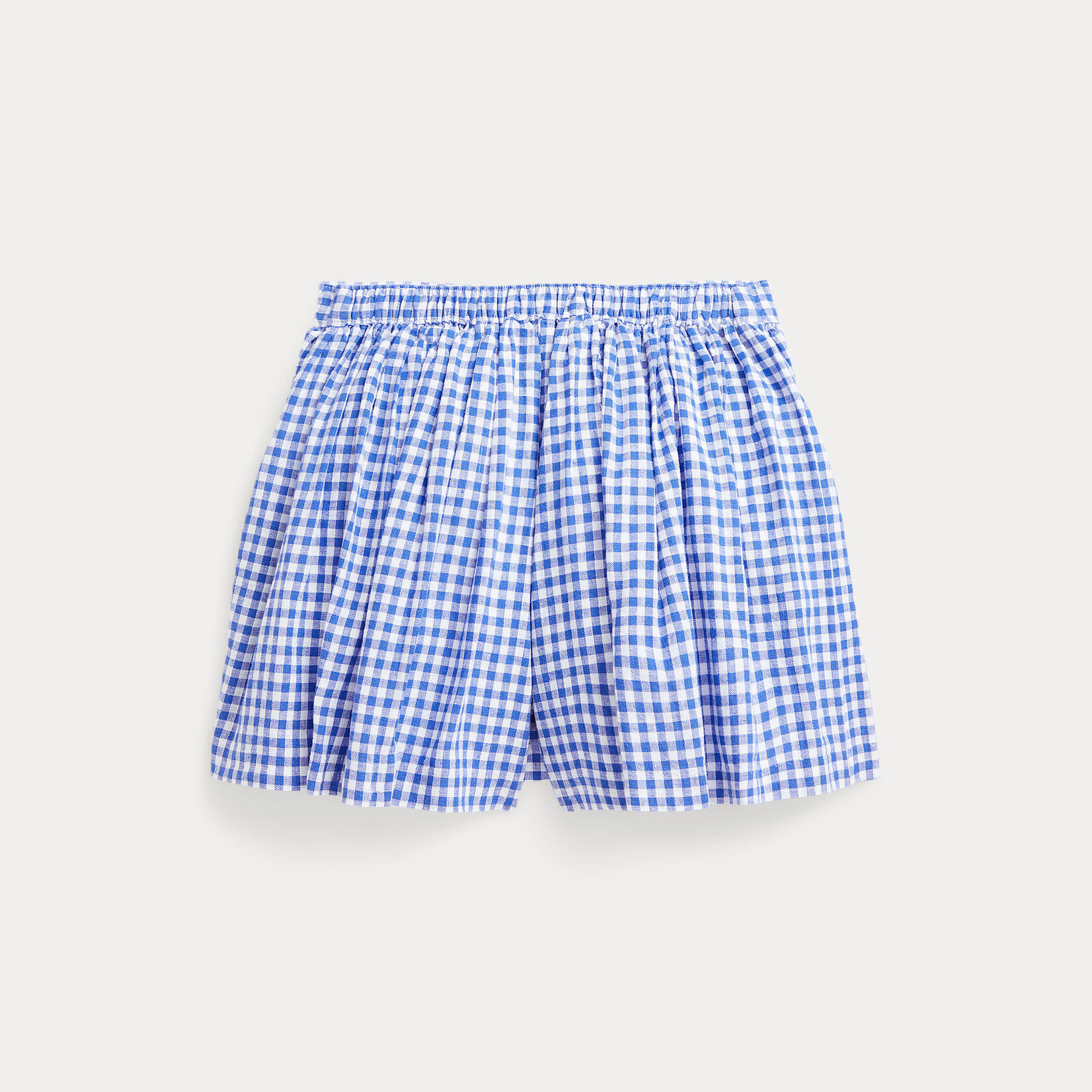 Ralph Lauren GINGHAM LINEN-COTTON WRAP SKORT ROYAL / WHITE