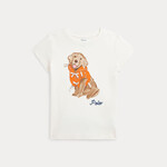 Ralph Lauren DOG-PRINT COTTON JERSEY TEE GIRLS NEVIS WHITE
