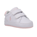 Ralph Lauren HERITAGE COURT II EZ LAYETTE L-'WHITE SMOOTH/LIGHT PINK PP