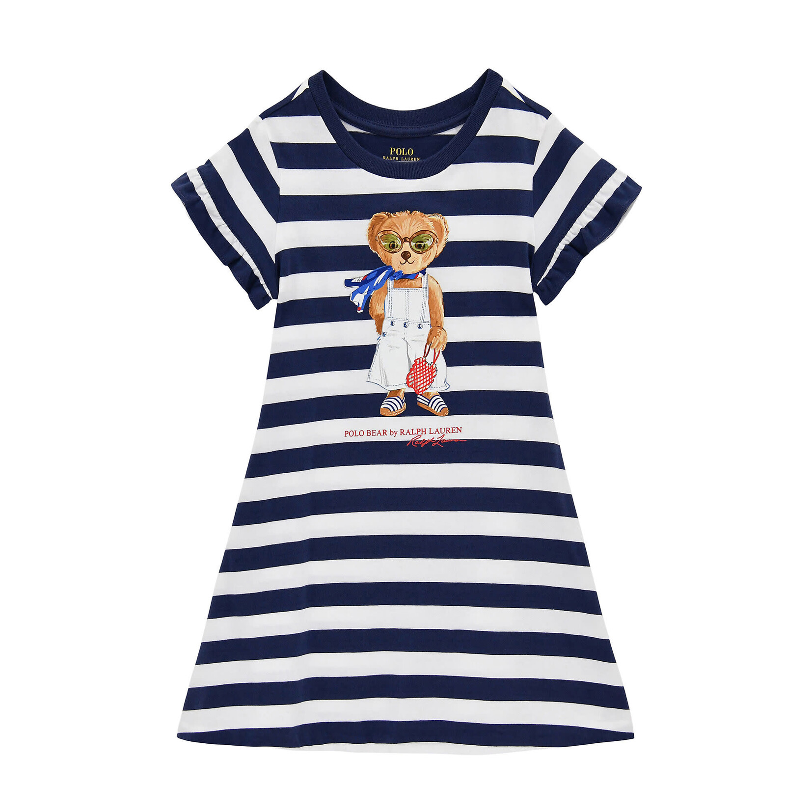 Ralph Lauren STRIPED POLO BEAR COTTON TEE DRESS
