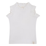 Ruffle top white rib