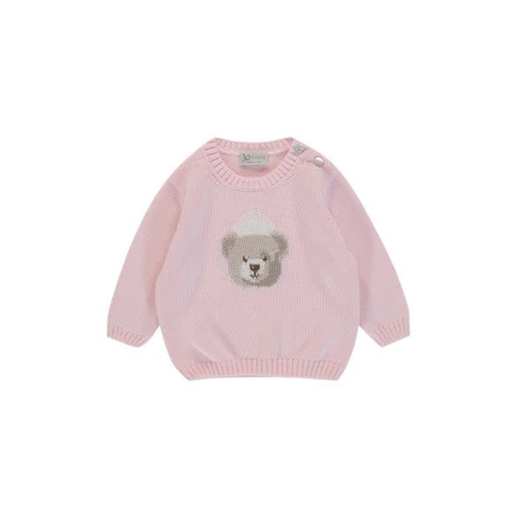 Jo Milano sweater pink bear navy