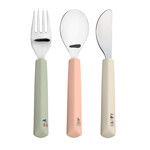 Lässig Cutlery with Silicone Handle (3 pcs) - Happy Fruits, Cherry