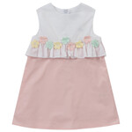 Natini DRESS FLOWERS RUFFLE WHITE_PINK