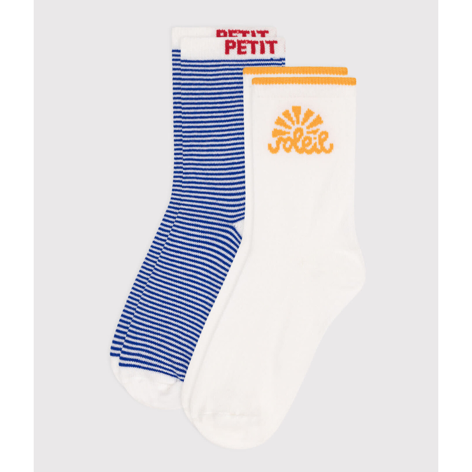 Petit Bateau 2 paar katoenen kindersokken met streepjes