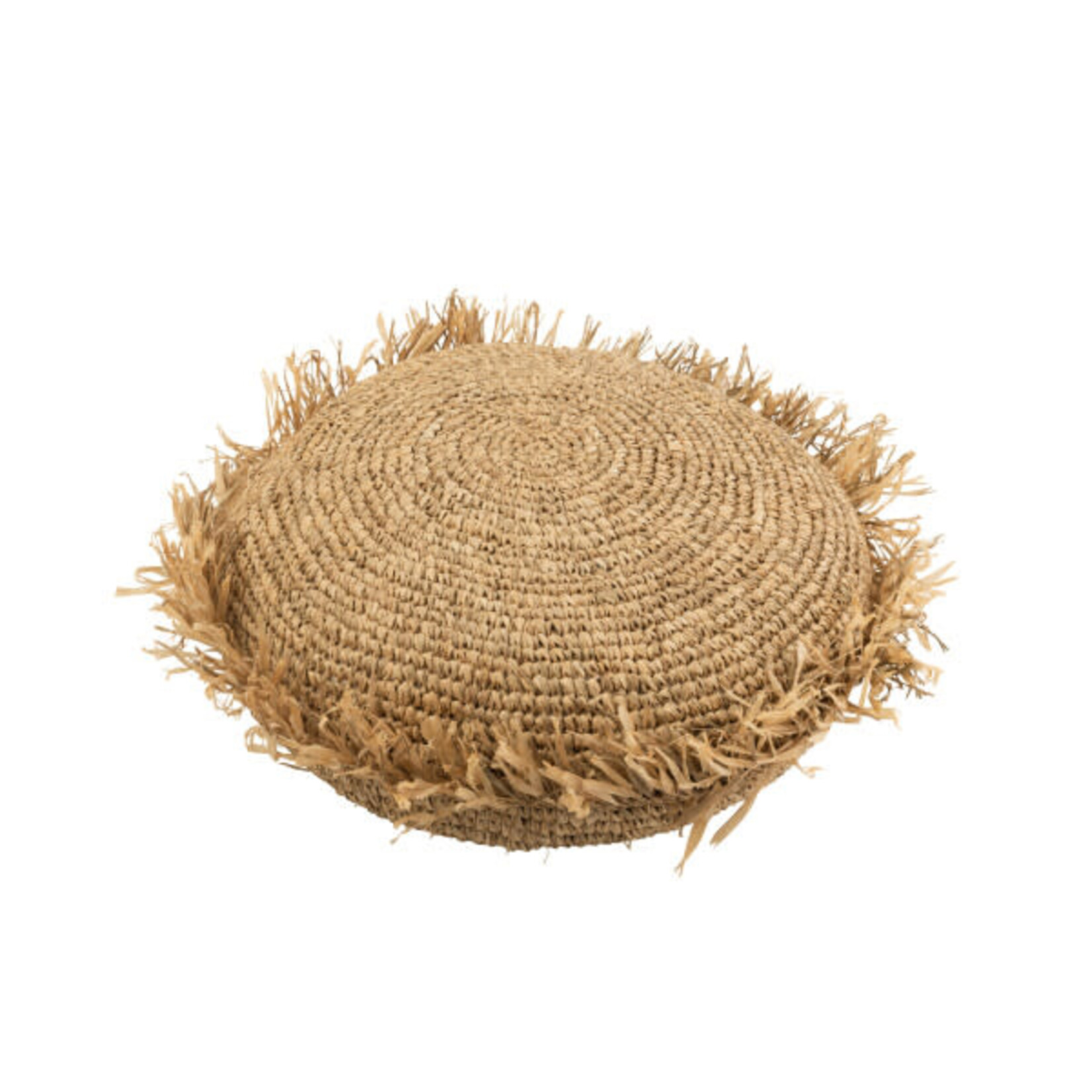 J-Line KUSSEN ROND RAFFIA NAT (62x62x24cm)