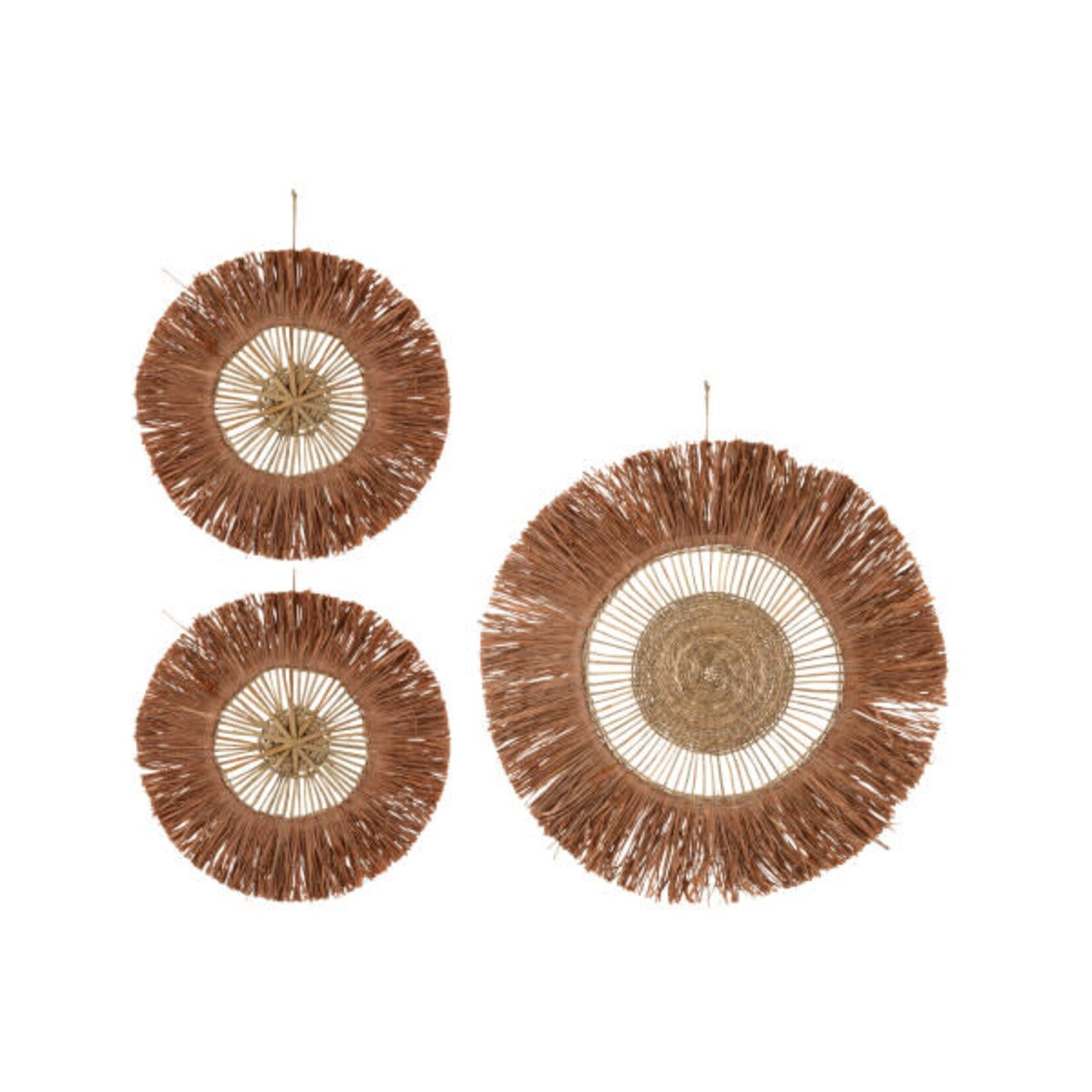 J-Line S/3 WANDDEC ROND RIET RAF BR (62x62x1cm)