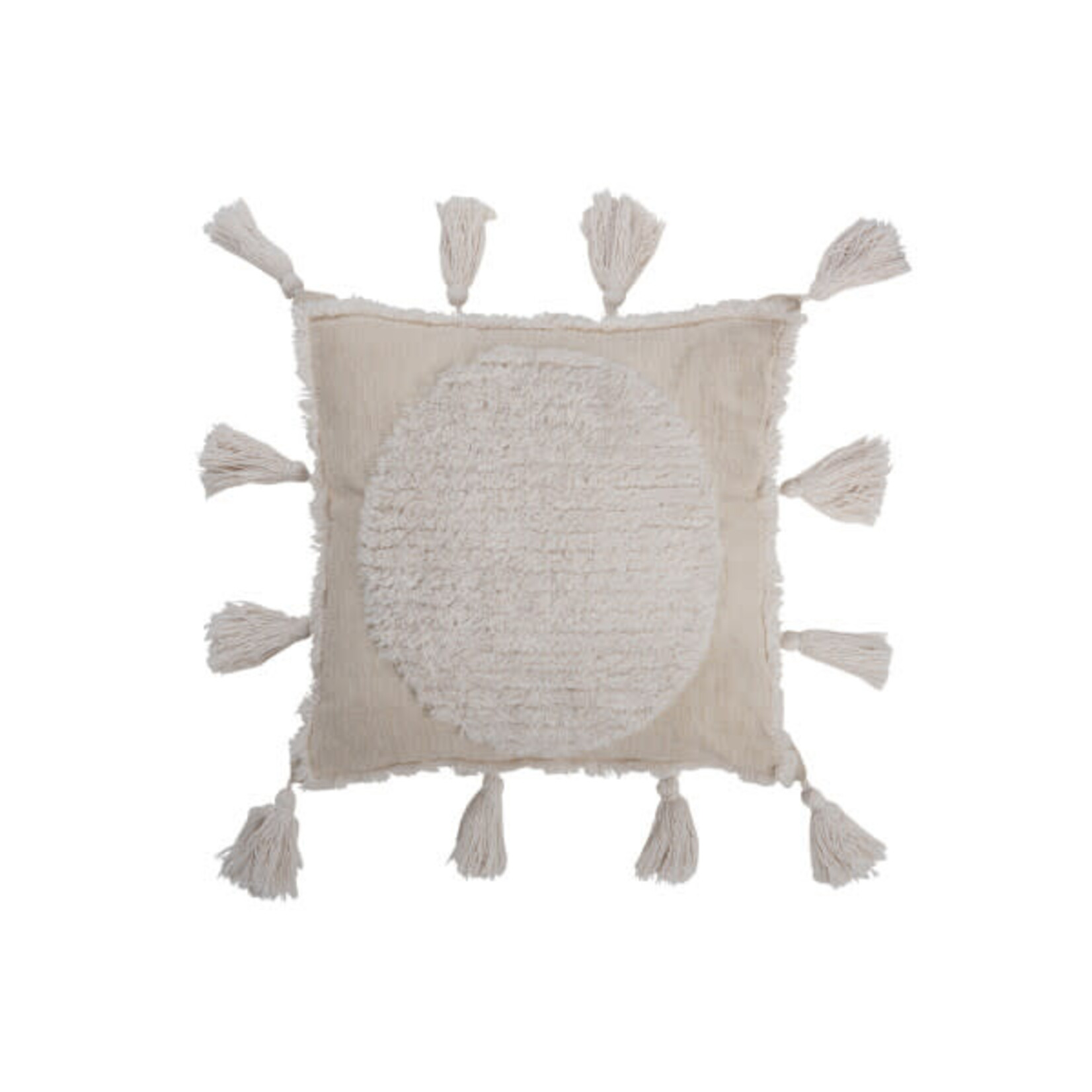 J-Line Kussen Kwast Polyester Wit