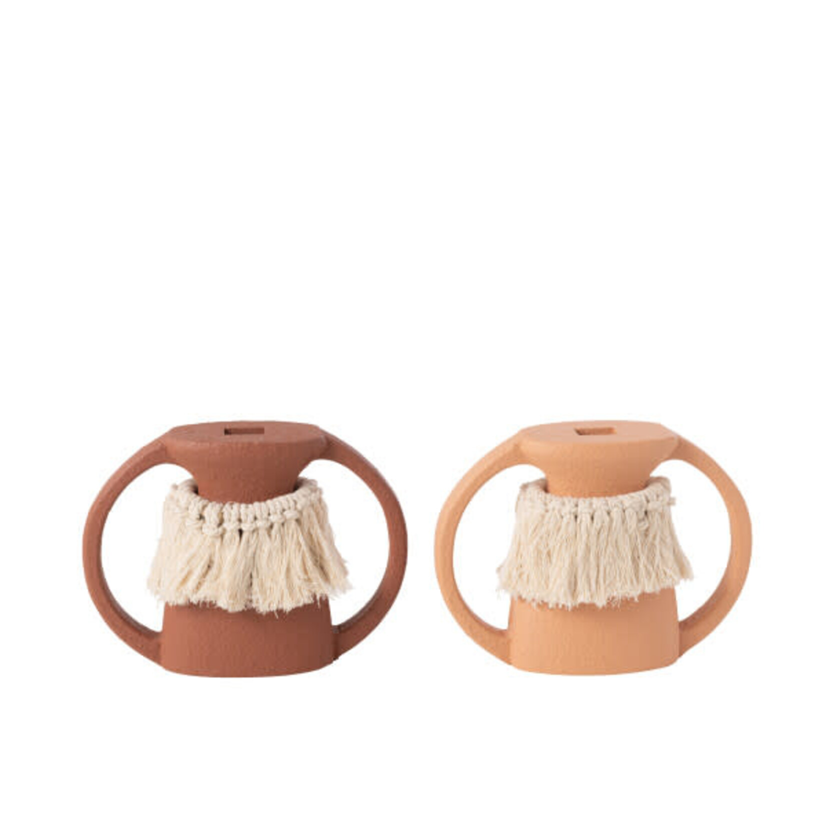 J-Line Vaas Decoratie Poli Mdf Bruin/Naturel Assortiment Van Twee