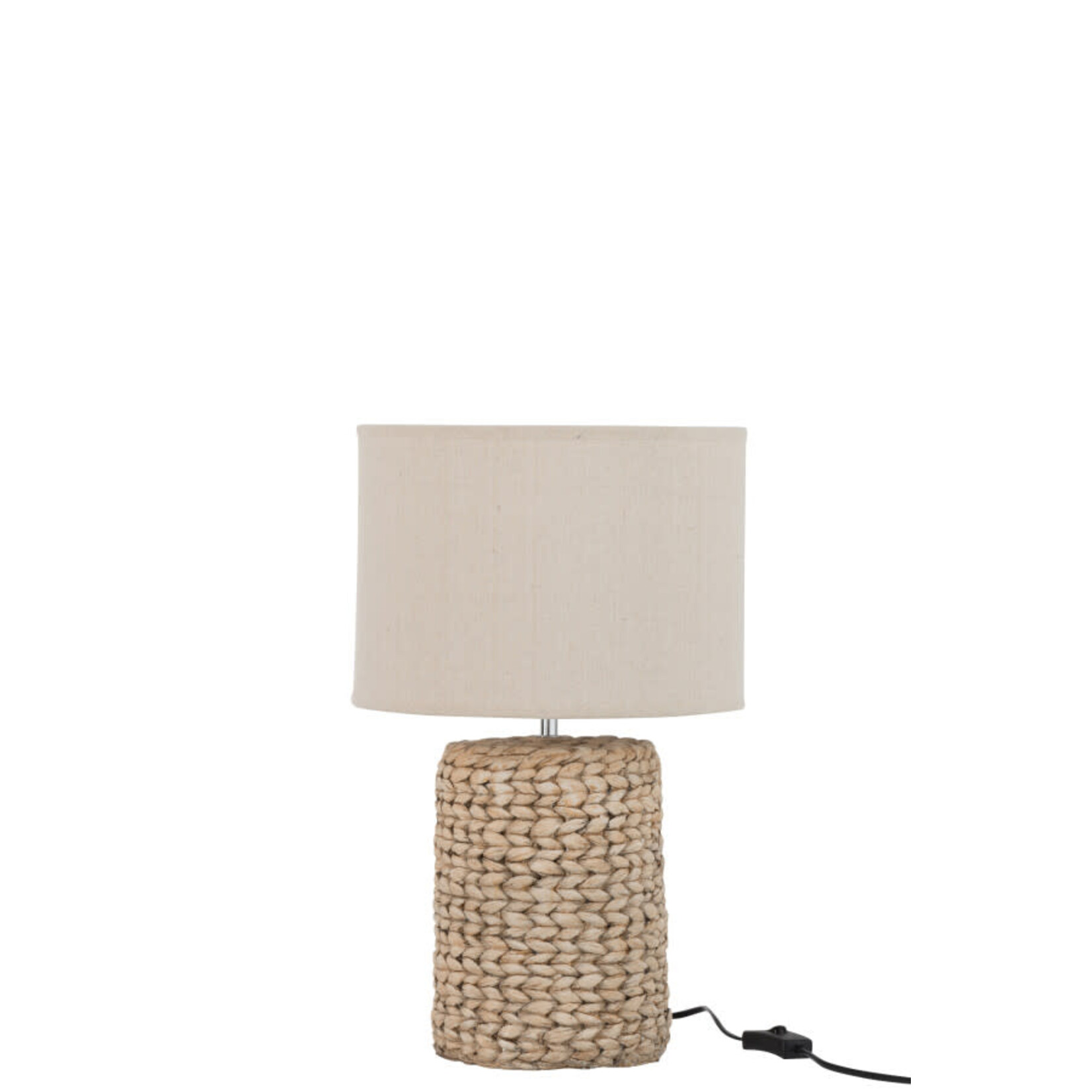 J-Line Lampvoet+Kap Dik Vlecht Beton/Katoen Naturel S (85255)