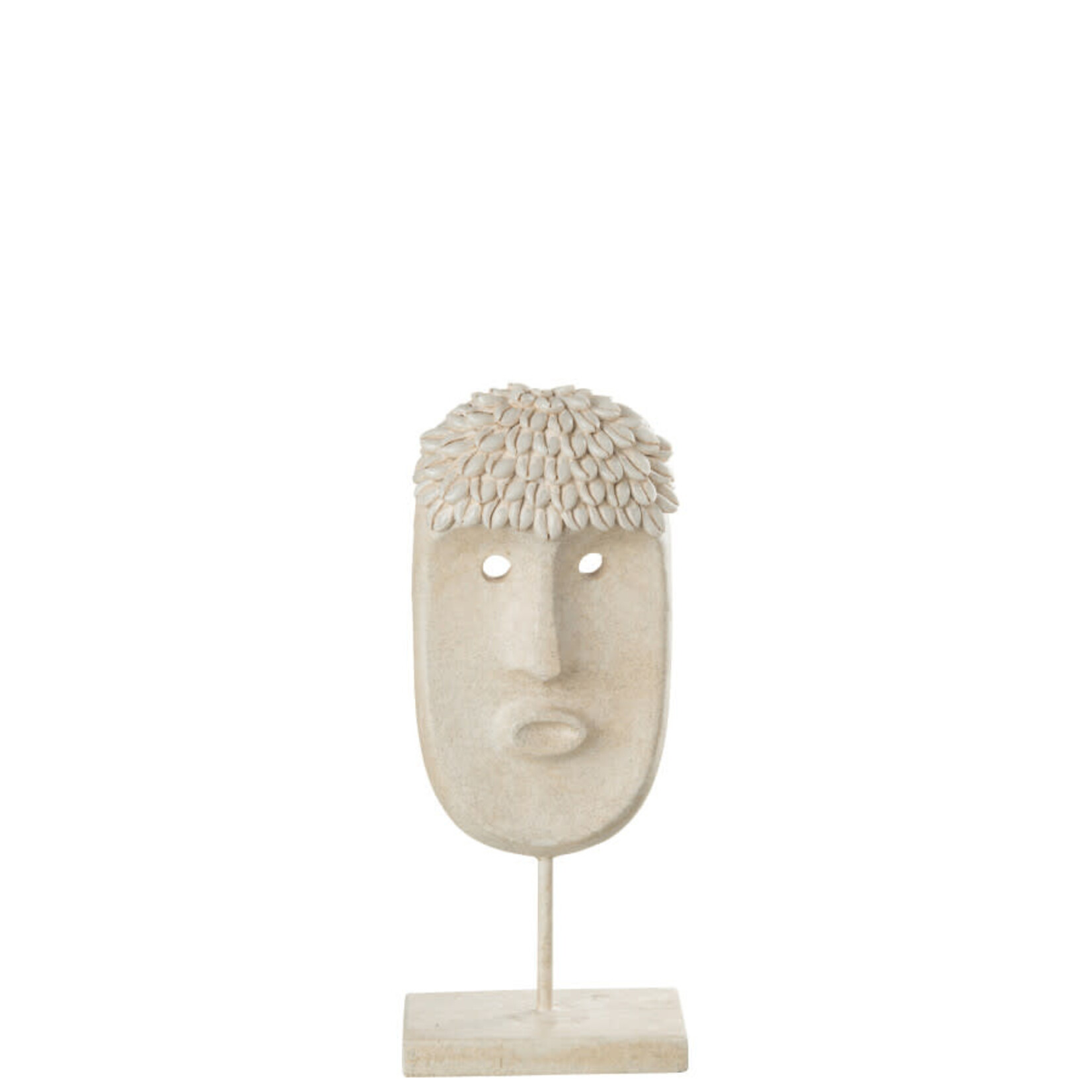 J-Line Gezicht Staander Etnisch Steen/Resine Beige Large