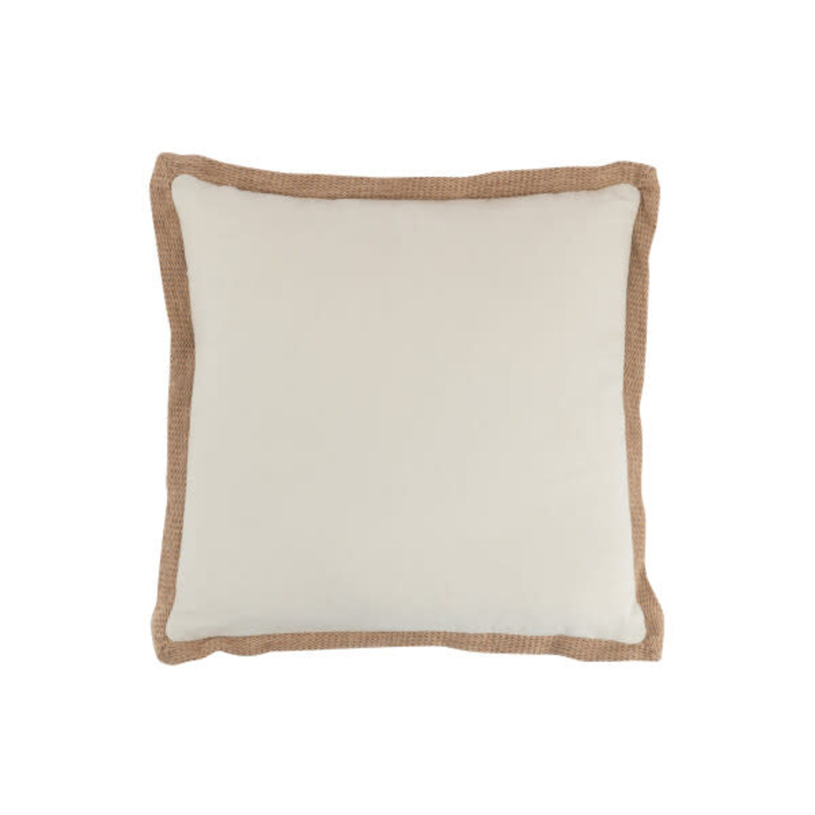 J-Line Kussen Boord Geweven Vierkant Polyester Beige