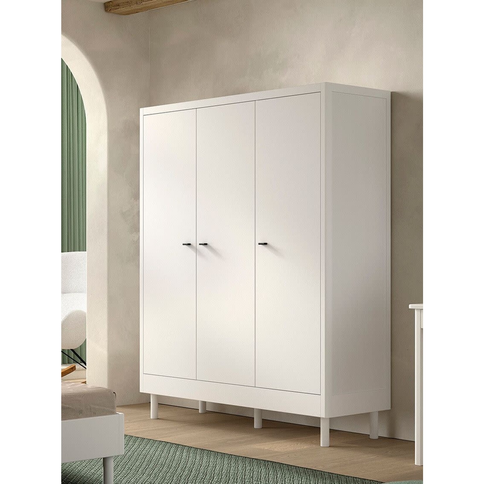 Vipack Furniture FORREST 3 DEURS KLEERKAST BEUK WIT